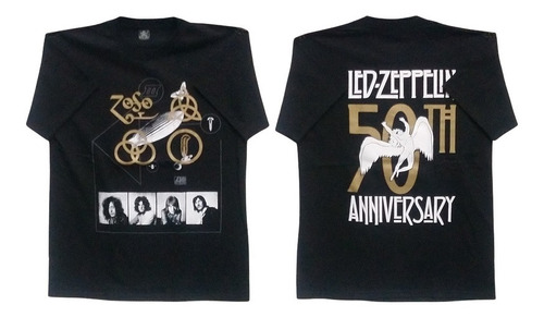 Led Zeppelin Playera Manga Corta 50 Anniver Talla M T-shirt