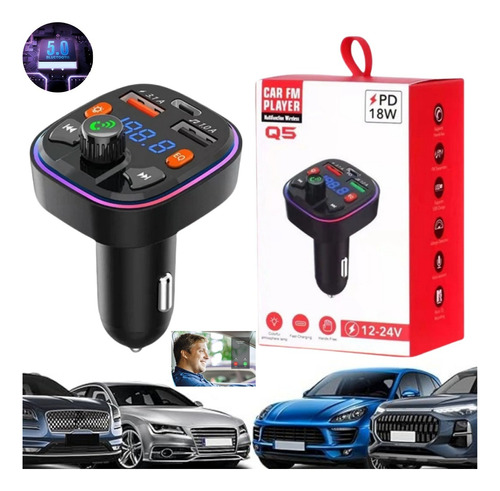  Transmisor Receptor De Audio Adaptador Bluetooth 5.0 Fm Mp3