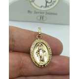 Medalla Virgen Milagrosa En Oro De 18k Ley 750 De 21mm Alta 