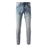Jeans/vaqueros Skinny Elásticos Plisados Slim Fit