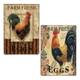 Tisoso - Cartel Farm Fresh Eggs Retro Vintage Metal Para Bar