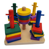 Encajable Juego Didactico Figuras Geométricas Montessori Niñ
