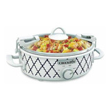 Crockpot Mini Cacerola De 2,5 Cuartos, Olla De Cocción Lenta Color Blanco/azul