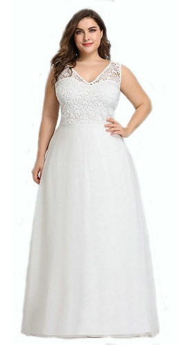 Vestido Casamento Noiva Renda 60 Longo Plus Size Civil Festa