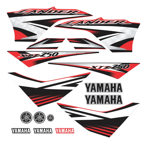 Kit Adesivo Compatível Yamaha Lander 250 2011 Vermelha 10360