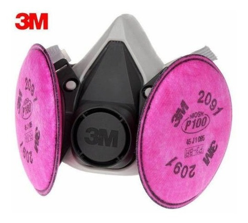 Respirador 3m + Filtro 2091 P100 + Lente Engomado Spy 