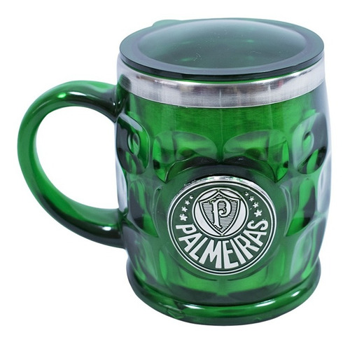 Caneca Térmica Brasão Metal Verde 500ml  Palmeiras