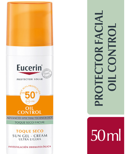 Eucerin Fps50+ Gel Crema Oil Control Toque Seco 50ml