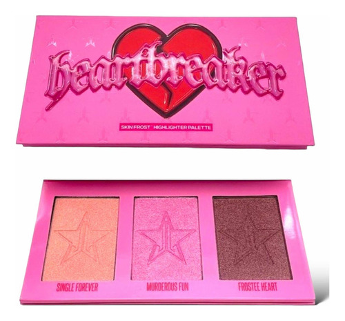 Jeffree Star Highlighter Palette Modelo Heartbreaker 3 Tonos Tono Del Maquillaje Durazno , Rosado Y Bronze