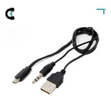 3 Cables Usb A Micro Usb V8 Con Auxiliar 3.5 Mm Para Bocina