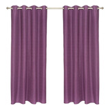 Set Cortina Blackout Térmico 140x220 Cm - Morado