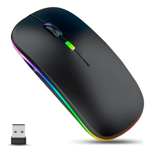 Mouse Rgb Inalámbrico Bluetooth Multicolor Usb Recargable