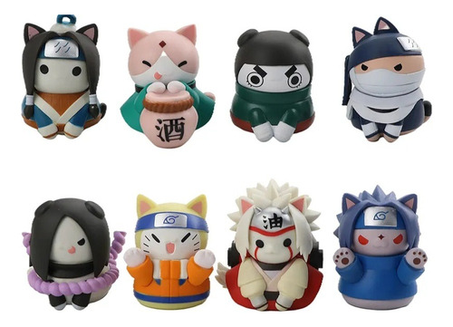 Figuras De Naruto Neko (gato) Set De 8 Pzas