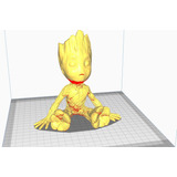 Figura Baby Groot Maceta Suculenta Stl Para Impresion 3d 