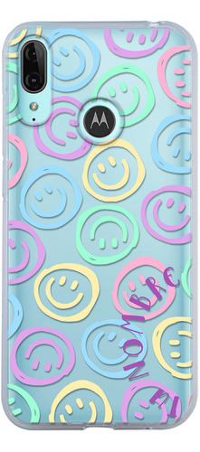 Funda Para Motorola Para Mujer Happy Faces Con Nombre