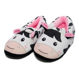 Pantufa 2d Fenix Preta E Rosa Meninas Vaquinha Infantil