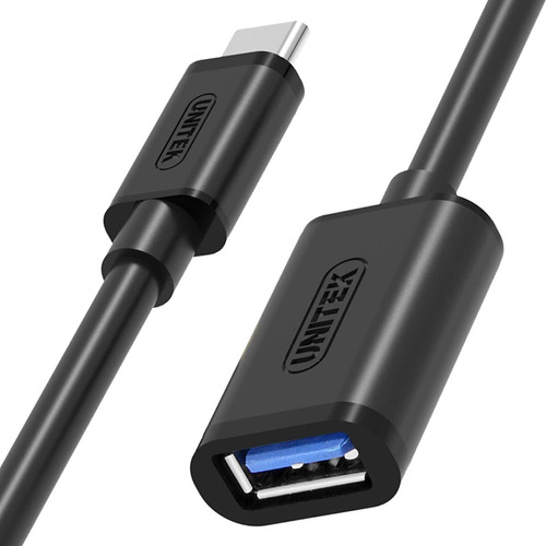 Cable Adaptador Usb 3.0 Hembra A Usb Tipo C 3.1 Macho Unitek Color Negro