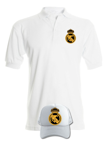 Camiseta Tipo Polo Real Madrid 2023 Obsequio Gorra White