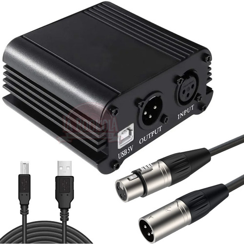 Fuente Phantom Power 48v Usb Para Mic Condenser + Cable Xlr 