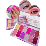 Paleta 12 Sombras Ojos Maquillaje Alta Pigmentacion Rosada