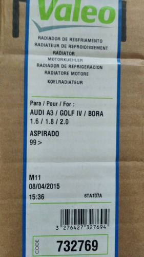 Radiador Vw Golf Bora Audi A3 1.6 1.8 2.0  Orig Valeo Foto 5