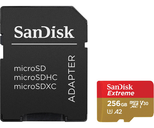 Sandisk 256gb Extreme Uhs-i Microsdxc Memory Card With Sd Ad