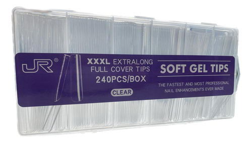 Tips Soft Gel Xxxl Full Cover Completo Extralargo 240pz Jr