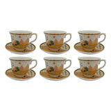 Set 6 Tazas 240 Ml 6 Platos Egipcio Cafe Te Importado