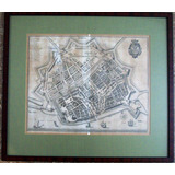 Mapa Antiguo 1647 Original  Emdem Merian  Enmarcado 51 X 45