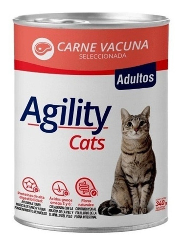 Agility Para Gato Adulto Sabor Carne En Lata De 340 g