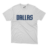 Remera Basket Nba Dallas Mavericks Blanca Logo Dallas