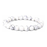 Pulsera De Piedra Natural Howlita Hombre Mujer