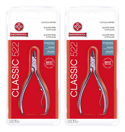 Kit 2 Alicates De Cutícula Classic 522 Mundial Profissional