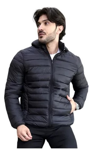 Jaqueta Puffer Impermeável Masculina Térmica Capuz Poliamida