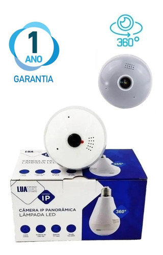 Camera Ip Seguraca Lampada Vr 360 Panoramica Espia Wifi V380