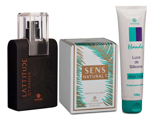 Kit Perfume Latitude Stamina. Sabonete, Creme Para  Mãos.