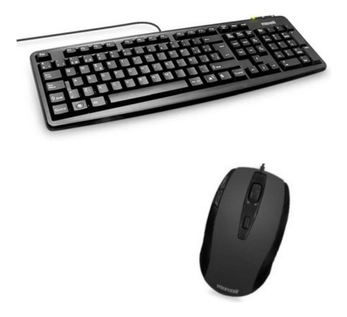 Combo Kit Maxell Mouse Optico Usb + Teclado Usb Kb90 Español