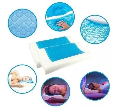 2 Almohadas Cool Gel Pilow Ortopédicas Indeformables + Funda