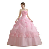 Vestido De Quinceañera Novia Princesa Matrimonio  Color Rosa
