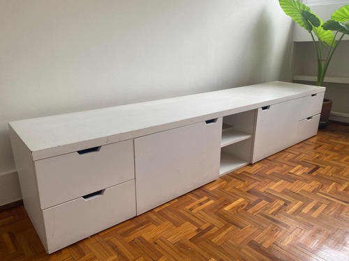 Mueble De Madera Blanco Con Cajones