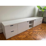 Mueble De Madera Blanco Con Cajones