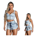 Conjunto Maria Gueixa Shorts Jeans