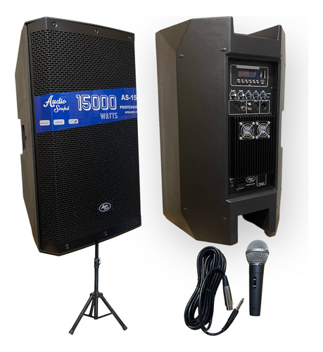 Cabina Activa Audio Sound 15 +base Y Mic 15.000w Profesional