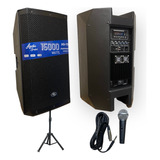 Cabina Activa Audio Sound 15 +base Y Mic 15.000w Profesional