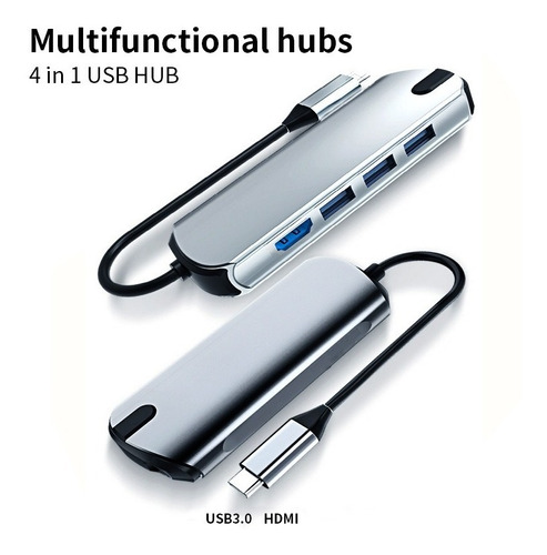 Convertidor Adaptador Usb C A Hdmi + 3 Puertos Usb 3.0 