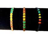 Pulsera Tobillera Macramé Hilo Encerado Colores Rasta