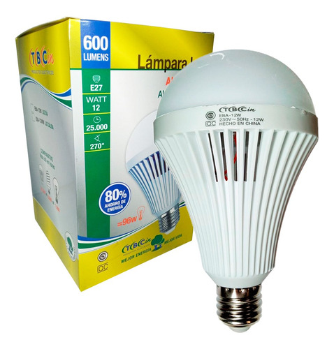 Lámpara Led Luz De Emergencia Autónoma 12w Tbcin