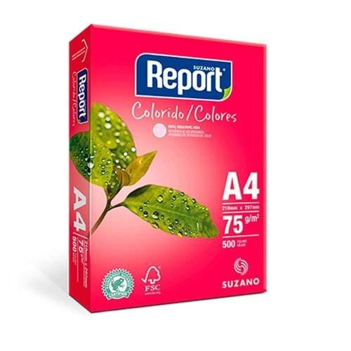 Papel A4 Report 210mm X 297mm 75g/m²  Color Rosa 