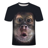 Camiseta Con Estampado 3d Orangutan/mono