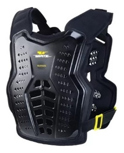 Pechera Wirtz Elevate Negra Logo Amarillo Bagattini Motos